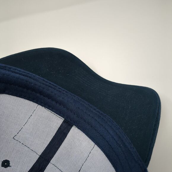 USA American Flag Patch Strapback Hat Blue One Size Eagle Crest 6 Panel - Picture 7 of 8